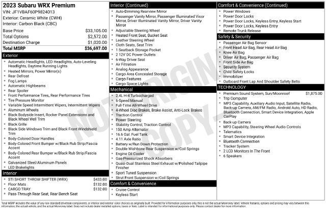 2023 Subaru WRX Premium